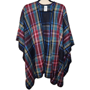Woolrich Academia plaid Kimono Poncho One Size